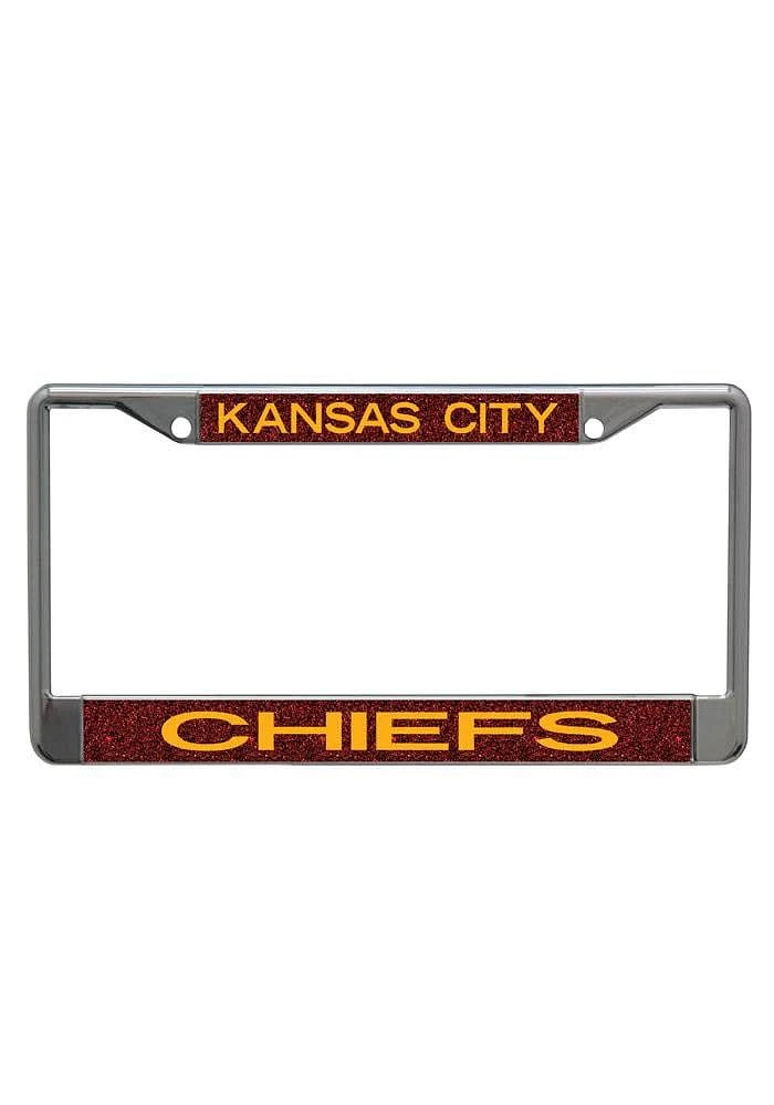 Kansas City Chiefs Team Color Glitter License Plate Frame - Red