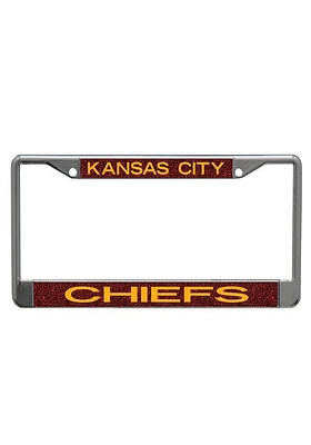 Kansas City Chiefs Team Color Glitter License Plate Frame - Red