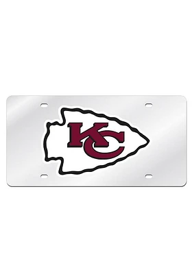 Kansas City Chiefs Silver Silver Arcylic Car Accessory License Plate