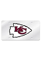 Kansas City Chiefs Silver Silver Arcylic Car Accessory License Plate
