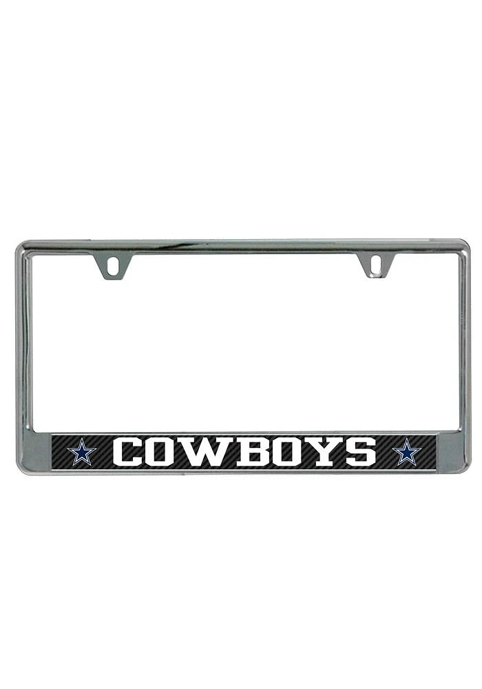 Dallas Cowboys Carbon Fiber License Plate Frame - Silver