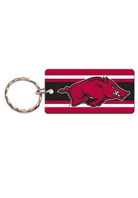 Arkansas Razorbacks Stripe Keychain - Red