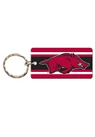 Arkansas Razorbacks Stripe Keychain - Red