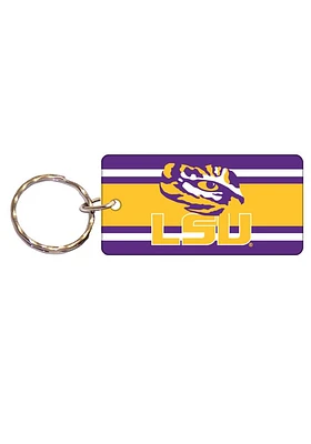 LSU Tigers Striped Style Keychain - Purple