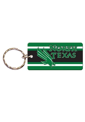 North Texas Mean Green Stripe Keychain - Green