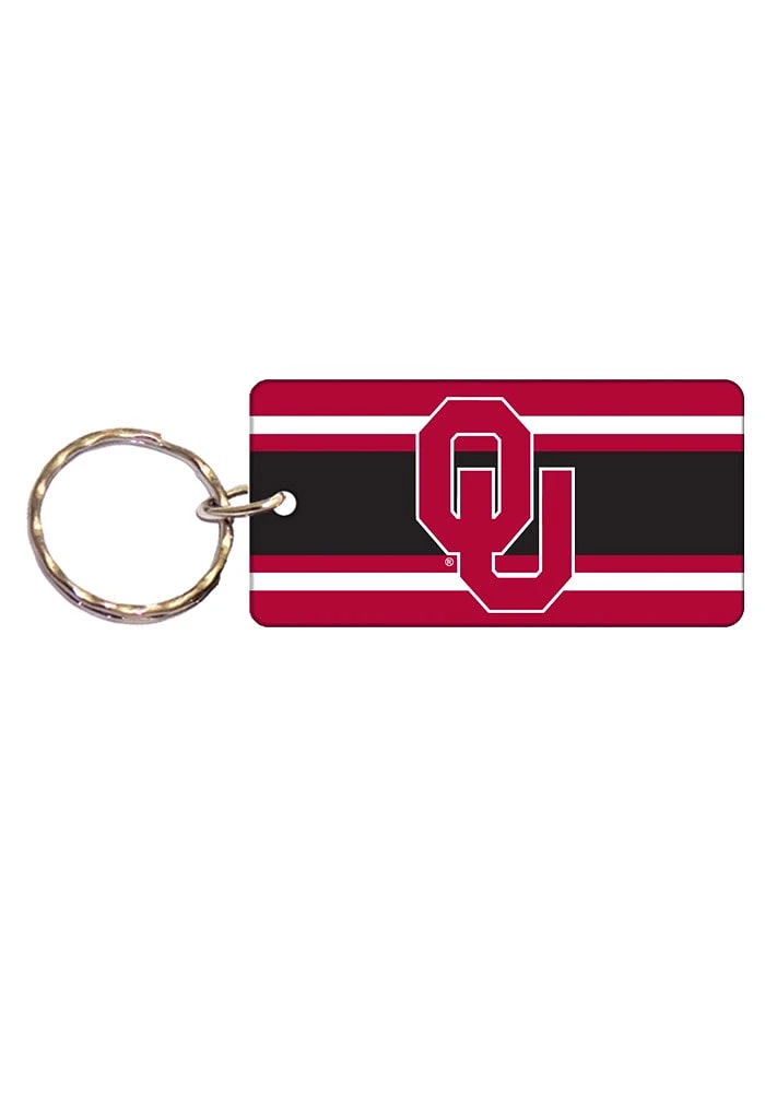 Oklahoma Sooners Stripe Keychain - Crimson
