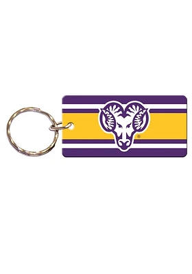 West Chester Golden Rams Stripe Keychain - Purple