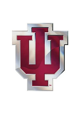 Indiana Hoosiers Chrome Logo Car Emblem - Red