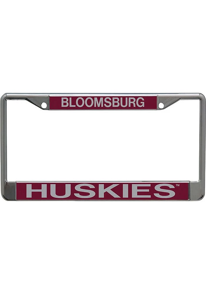 Bloomsburg University Huskies Chrome License Plate Frame - Maroon