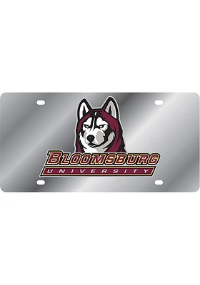 Bloomsburg University Huskies Silver Team Logo Car Accessory License Plate
