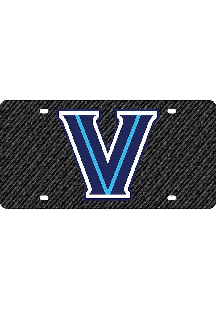 Villanova Wildcats Black Carbon Fiber Car Accessory License Plate