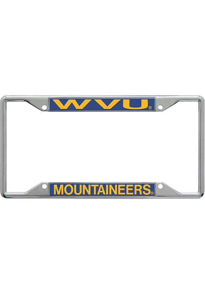 West Virginia Mountaineers Team Name Inlaid License Plate Frame - Blue