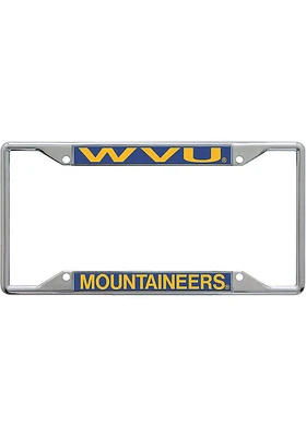 West Virginia Mountaineers Team Name Inlaid License Plate Frame - Blue