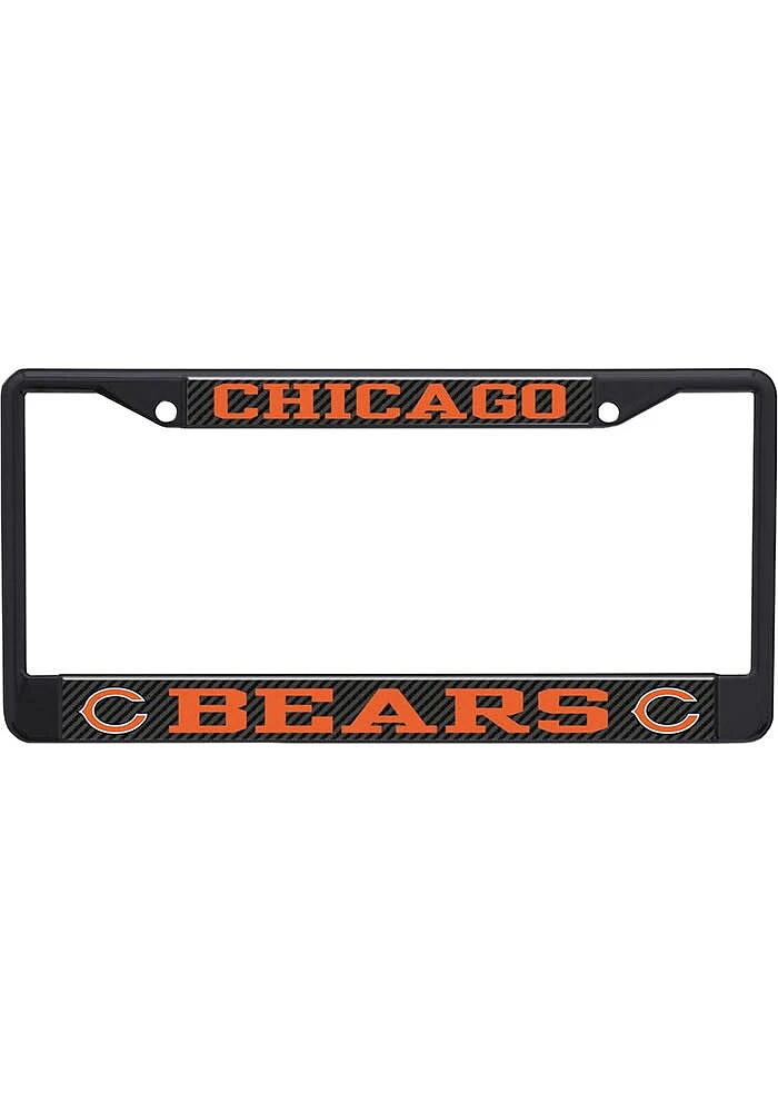 Chicago Bears Carbon Logo License Plate Frame - Black