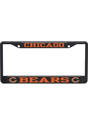 Chicago Bears Carbon Logo License Plate Frame - Black