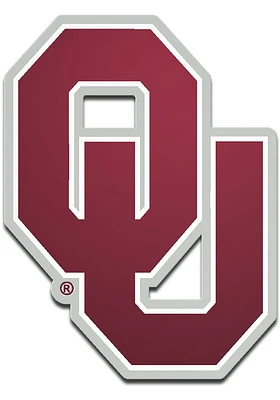 Oklahoma Sooners Laser Cut Metallic Team Color Car Emblem - Maroon