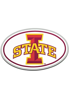 Iowa State Cyclones Laser Cut Metallic Team Color Car Emblem - Red