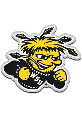 Wichita State Shockers Laser Cut Metallic Team Color Car Emblem - Black
