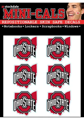 Ohio State Buckeyes 6pk State Shape Tattoo