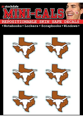 Texas Longhorns 6pk State Shape Tattoo