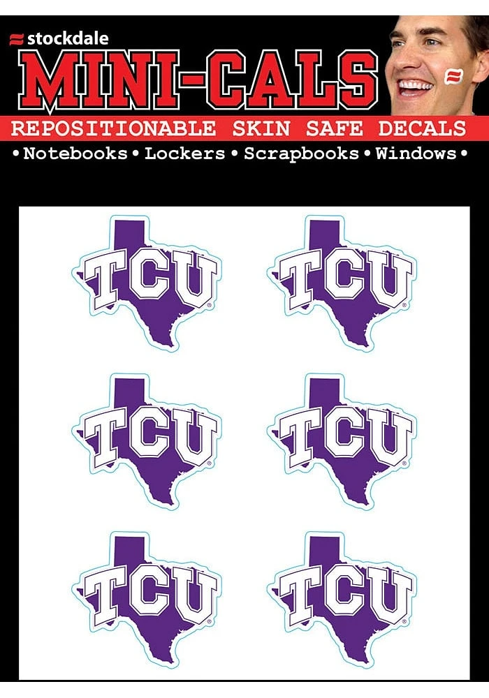 TCU Horned Frogs 6pk State Shape Tattoo