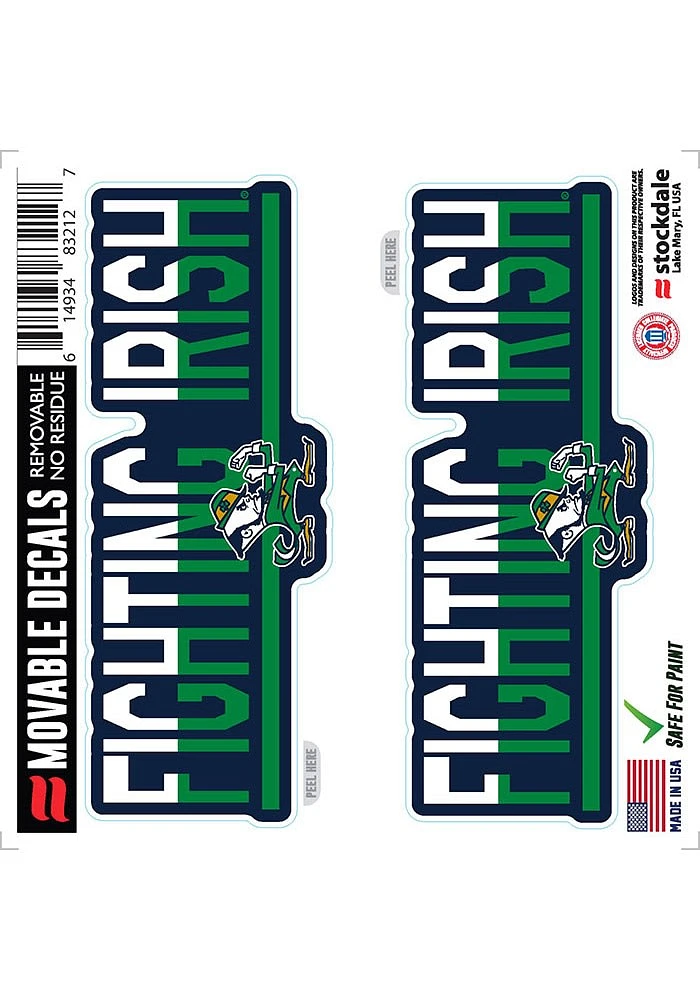 Notre Dame Fighting Irish 2 Pk 6x6 Team Color DuoTone Auto Decal - Navy Blue