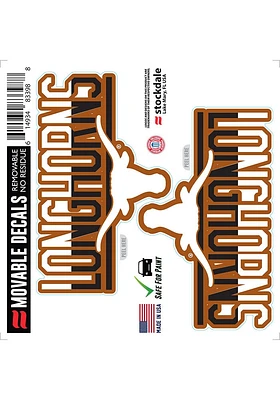 Texas Longhorns 2 Pk 6x6 Team Color DuoTone Auto Decal - Burnt Orange