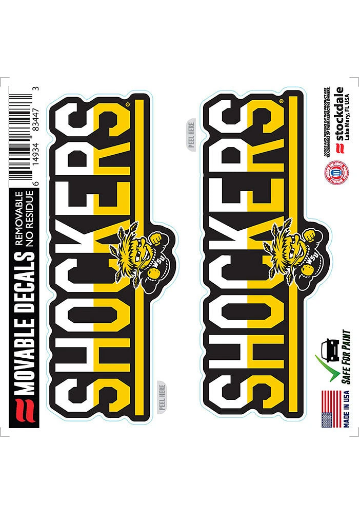 Wichita State Shockers 2 Pk 6x6 Team Color DuoTone Auto Decal - Black