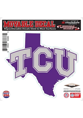 TCU Horned Frogs State Shape Team Color Auto Decal - Purple