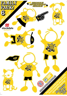 Wichita State Shockers 5x7 Family Pack Auto Decal - Yellow