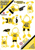 Wichita State Shockers 5x7 Family Pack Auto Decal - Yellow