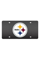 Pittsburgh Steelers Black Carbon Fiber Team Logo Car Accessory License Plate
