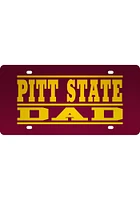 Pitt State Gorillas Red Dad Car Accessory License Plate
