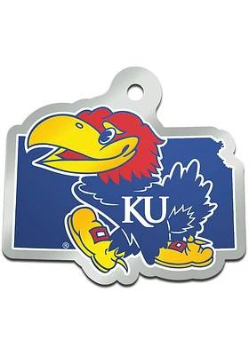 Kansas Jayhawks State Shape Team Color Keychain - Blue