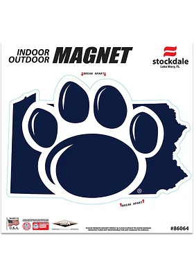 Penn State Nittany Lions State Shape Team Color Car Magnet - Navy Blue
