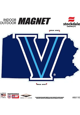Villanova Wildcats State Shape Team Color Car Magnet - Navy Blue