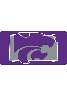 K-State Wildcats Purple State Shape Team Color Car Accessory License Plate