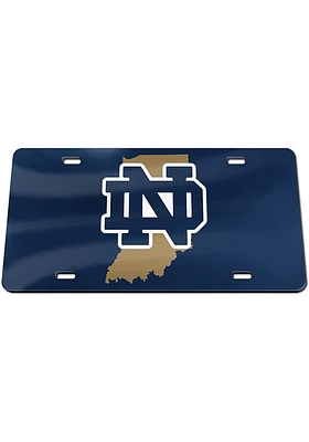 Notre Dame Fighting Irish Navy Blue State Shape Team Color Car Accessory License Plate