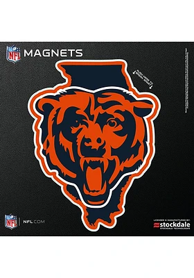 Chicago Bears 6x6 State Shape Logo Car Magnet - Navy Blue