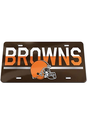 Cleveland Browns Orange Acrylic DuoTone Logo Car Accessory License Plate