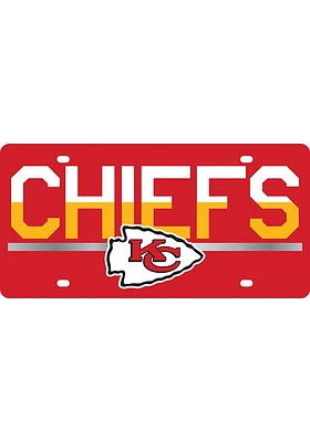 Kansas City Chiefs Red Acrylic DuoTone Logo Car Accessory License Plate