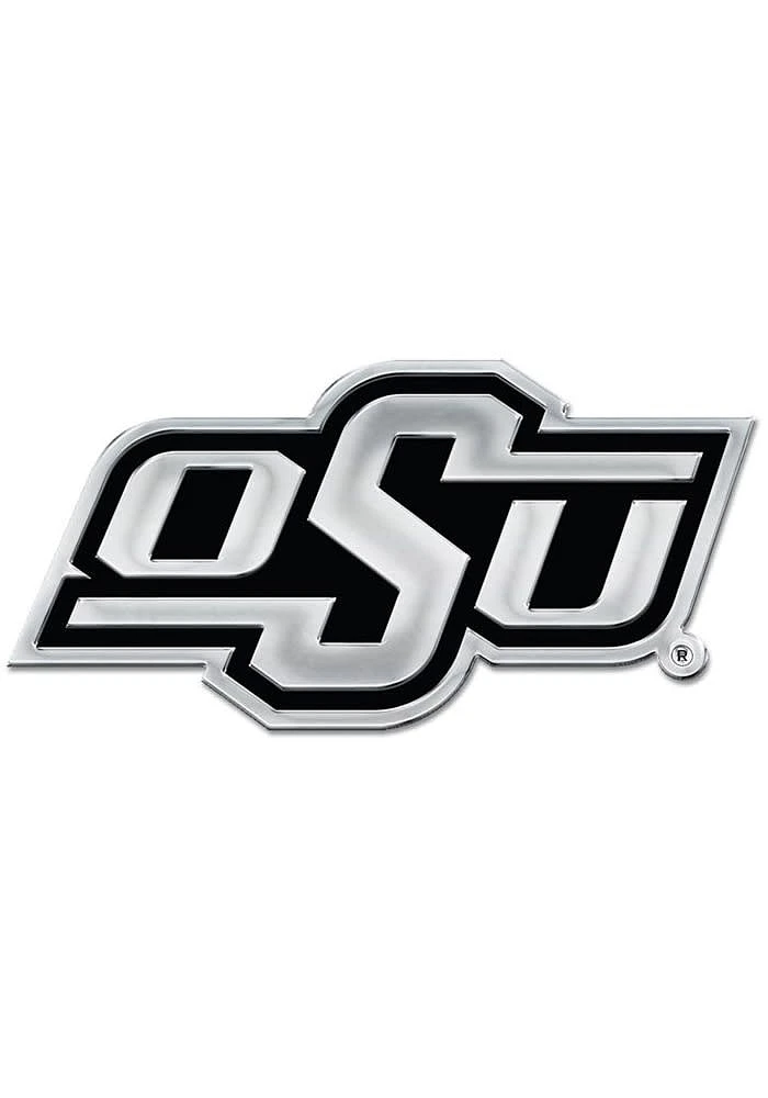 Oklahoma State Cowboys Chrome Design Car Emblem - Silver