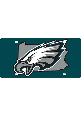 Philadelphia Eagles Midnight Green Team Color State Shape Car Accessory License Plate