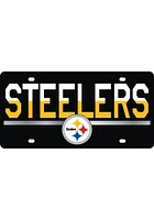 Pittsburgh Steelers Black Acrylic DuoTone Logo Car Accessory License Plate