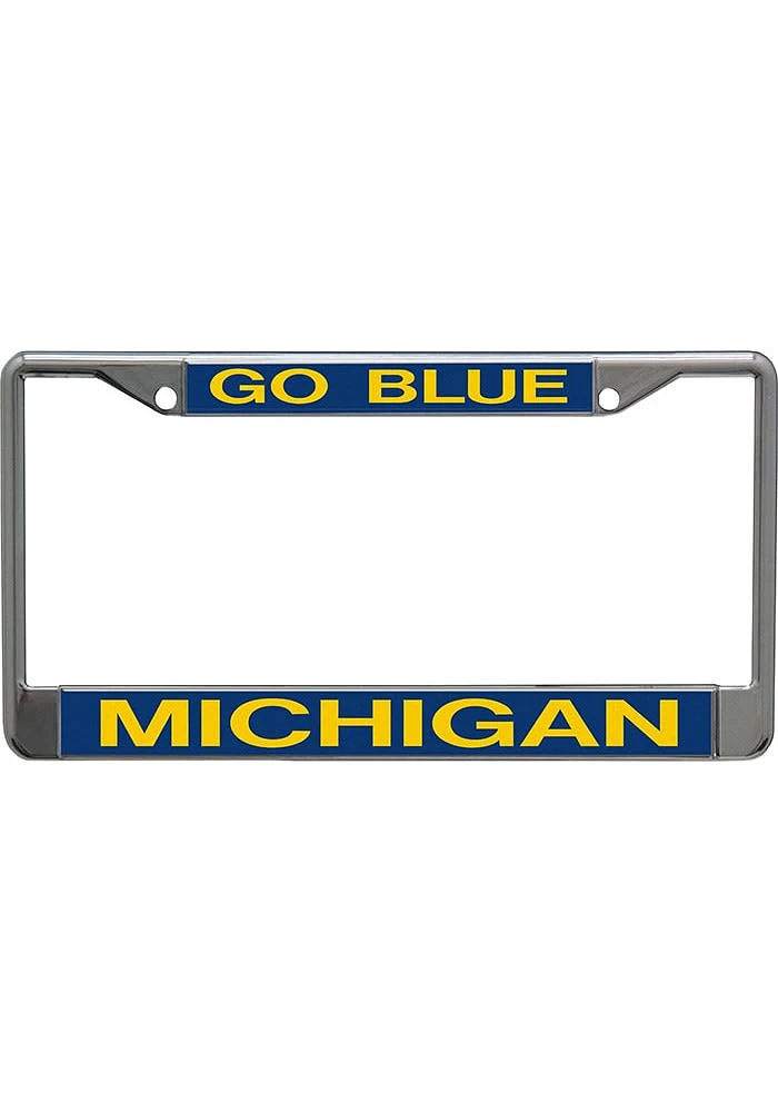 Michigan Wolverines Go Blue License Plate Frame - Grey