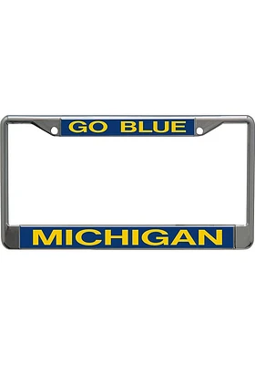 Michigan Wolverines Go Blue License Plate Frame - Grey