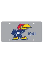 Kansas Jayhawks Silver 1941 Jayhawk Car Accessory License Plate