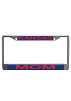 Kansas Jayhawks Mom Chrome License Plate Frame - Blue