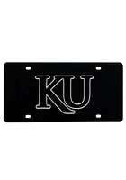 Kansas Jayhawks Black Silver KU Black Car Accessory License Plate