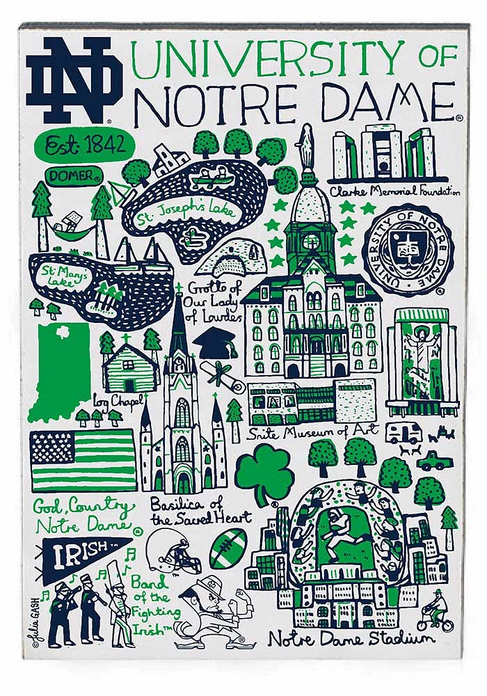 Notre Dame Fighting Irish Julia Gash Wooden Canvas Magnet